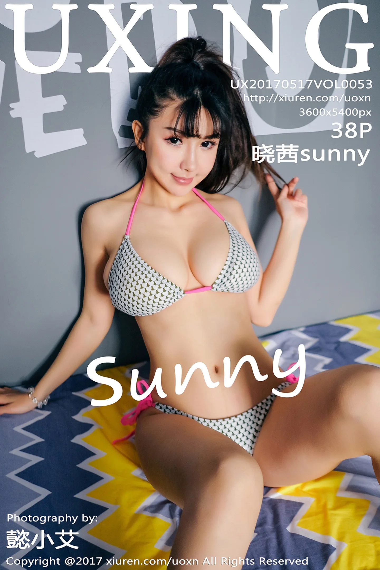[UXING优星馆]Vol.053_巨乳嫩模晓茜sunny粉红薄纱性感内衣秀傲人巨乳诱惑写真38P-秀人网 - XiuRen.Pro